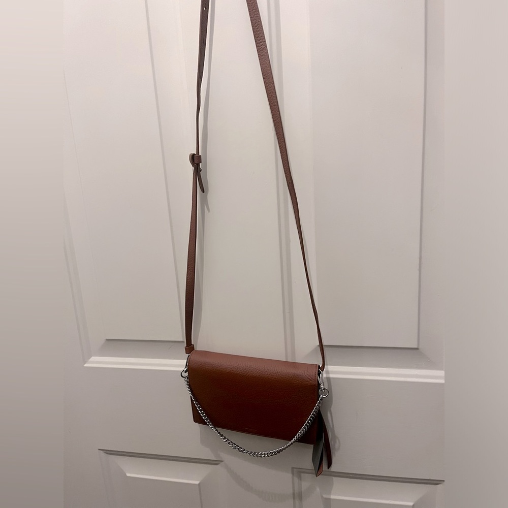 All Saints Brown Crossbody Bag with Chain